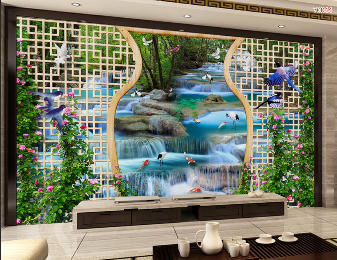 Bật mí, tranh dán tường thác nước nên treo ở đâu hợp phong thủy rước lộc tài