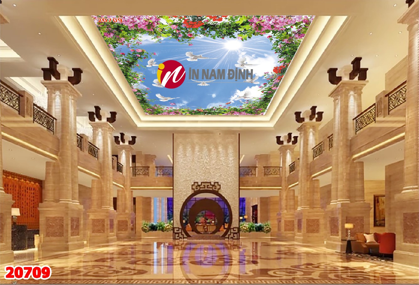 Bí kíp, chọn tranh 3d dán trần kiến tạo không gian đổi mới cát lợi, vượng tài