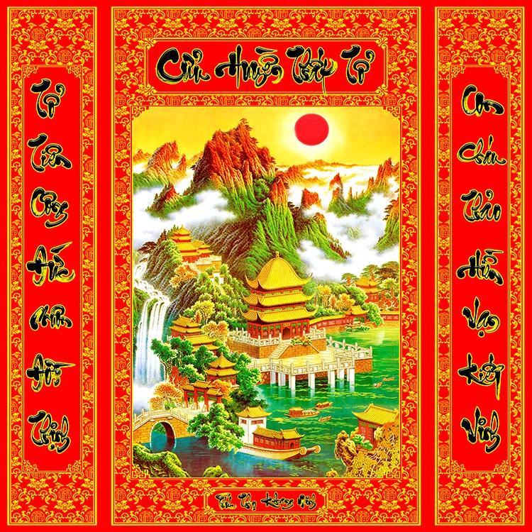 Bí kíp trang trí tranh thờ cửu huyền thất tổ ý nghĩa trang trọng cát tường