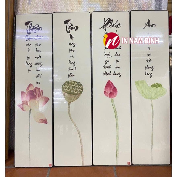 Bộ sưu tập tranh sen tứ quý trang trí ý nghĩa thiện tâm phúc an