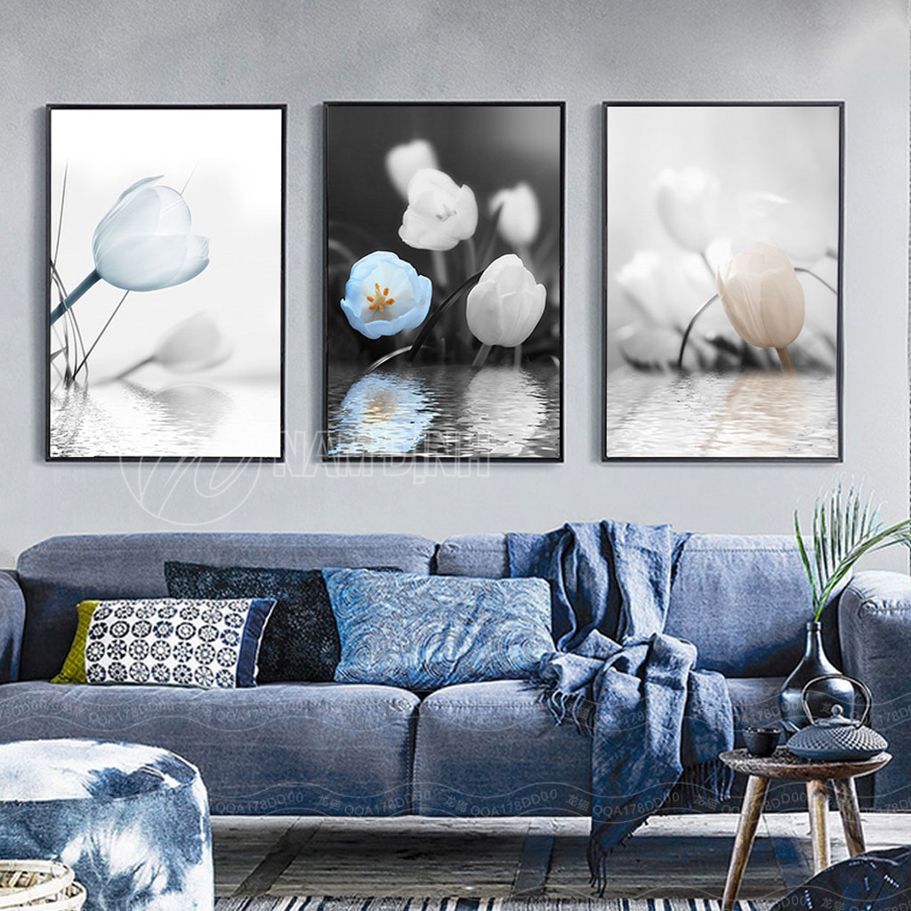 Căng tràn năng lượng không gian sống với ý nghĩa, cách treo tranh hoa tulip