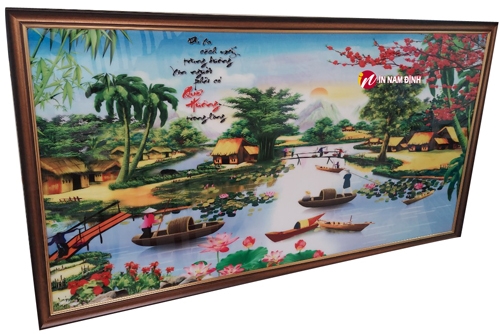 Cuốn hút mẫu khung tranh phòng khách trang trí cát lợi vượng tài