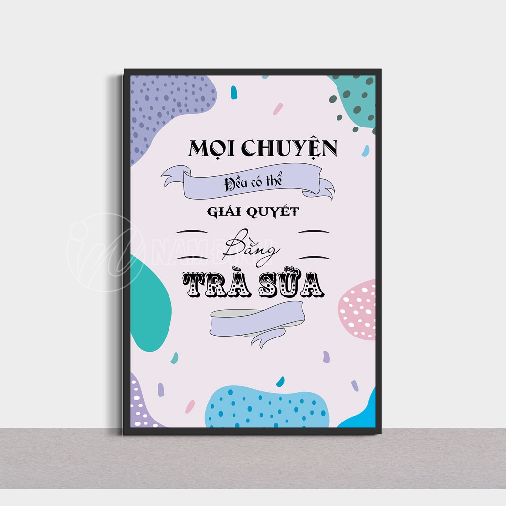 Cuốn hút tranh 3D trang trí quán trà sữa sang chảnh cát tường