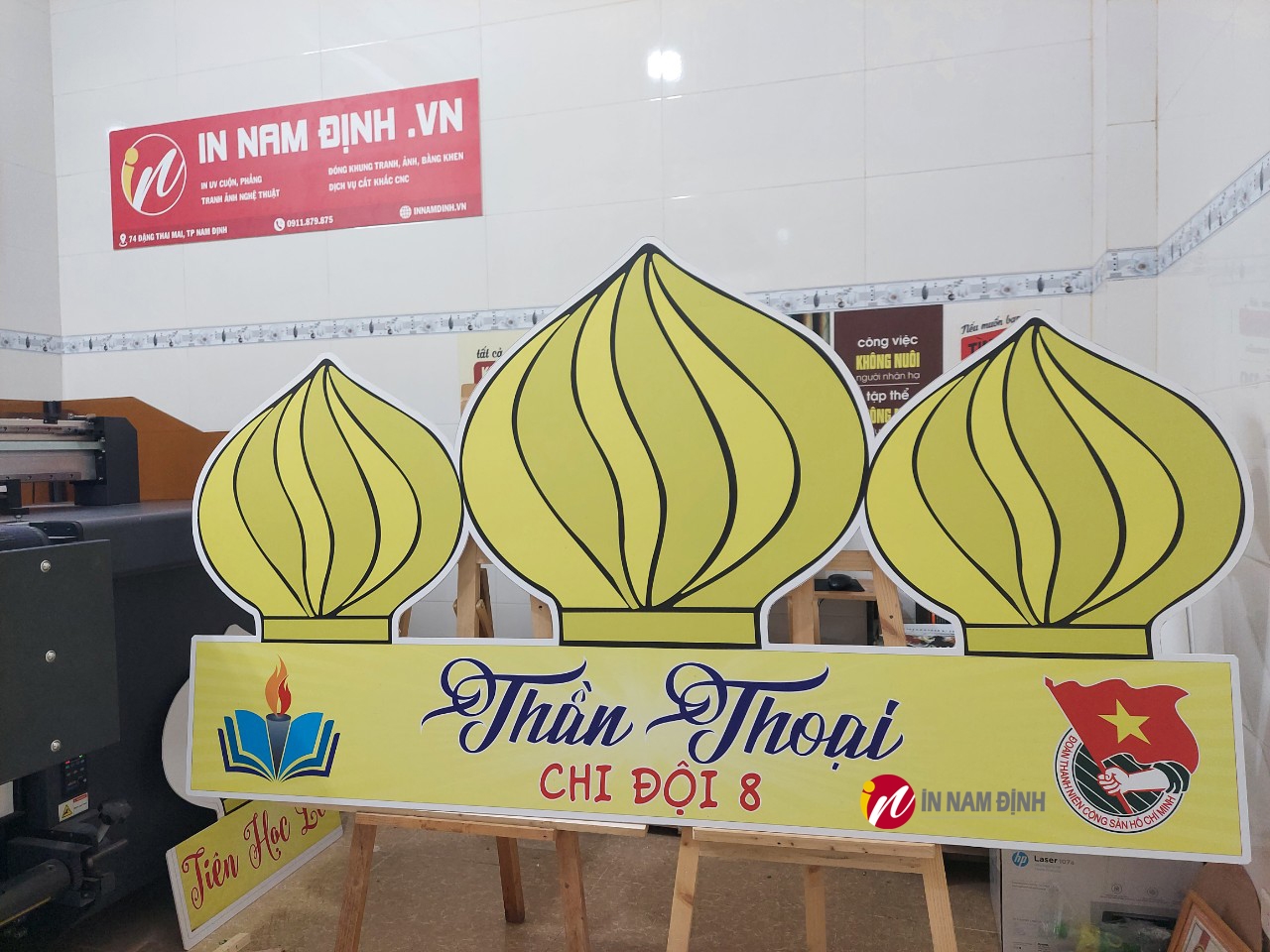 Điểm nhấn tranh trang trí lều trại nghệ thuật cát tường