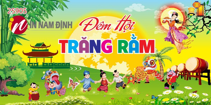 Đón trăng rằm sum vầy trọn vẹn trang trí tranh trung thu thiếu nhi