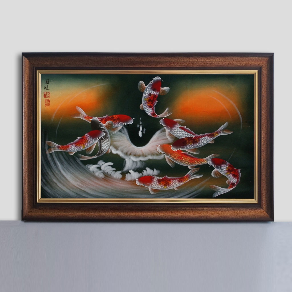Giải mã tranh cá chép hóa rồng trang trí hợp phong thủy cát lợi vượng tài