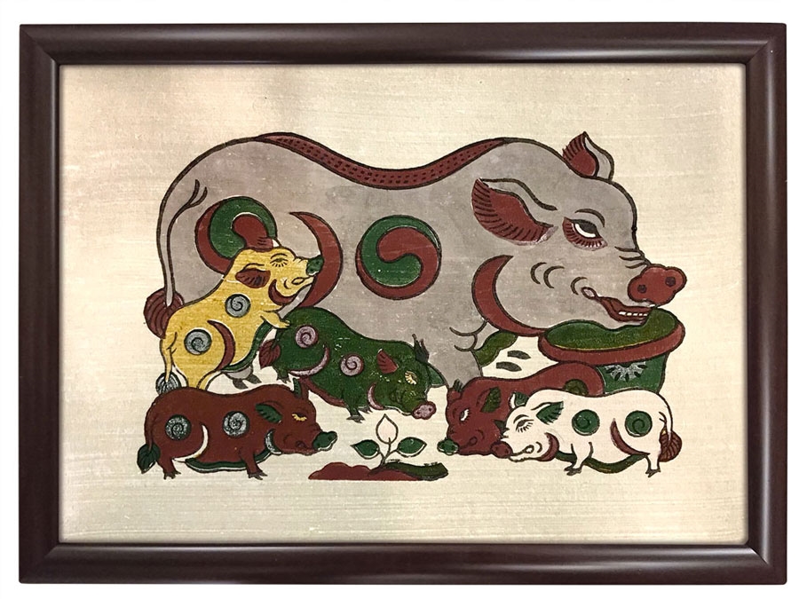 Giải mã tranh đàn lợn âm dương trang tri ý nghĩa