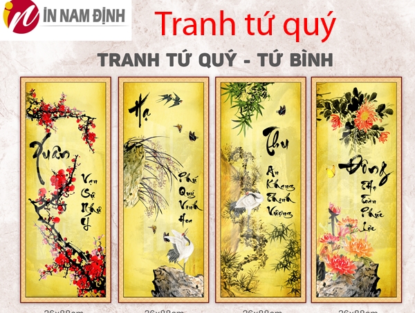 Giải mã tranh tứ quý cách treo chuẩn phong thủy bốn mùa bình an cát lợi vượng tài