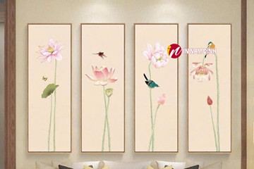 Giải mã ý nghĩa cách treo tranh sen tứ quý phúc lộc bình an
