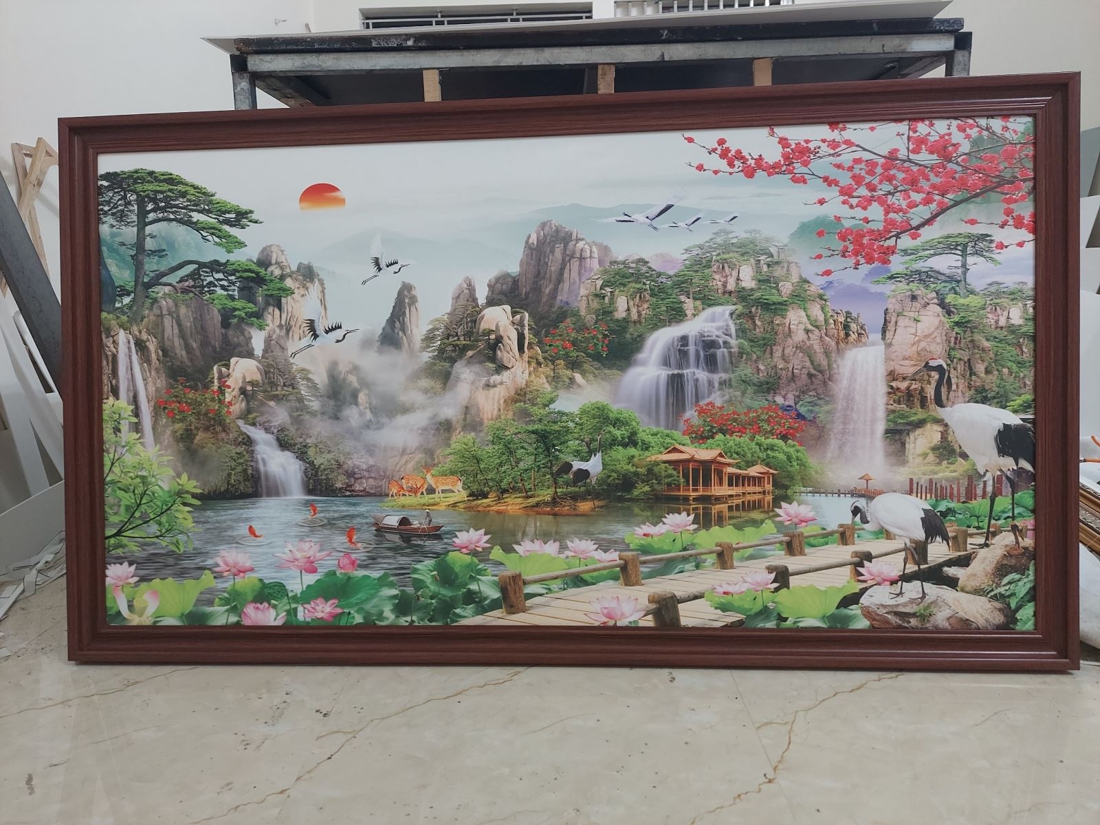 Giải mã ý nghĩa cách treo tranh tùng hạc diên niên trường thọ hạnh phúc viên mãn