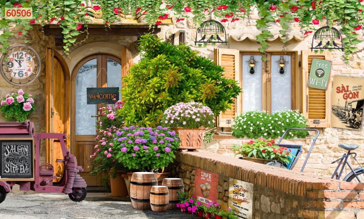 Hít hót top mẫu tranh dán tường 3d phong cảnh trang trí kiến tạo không gian sống động