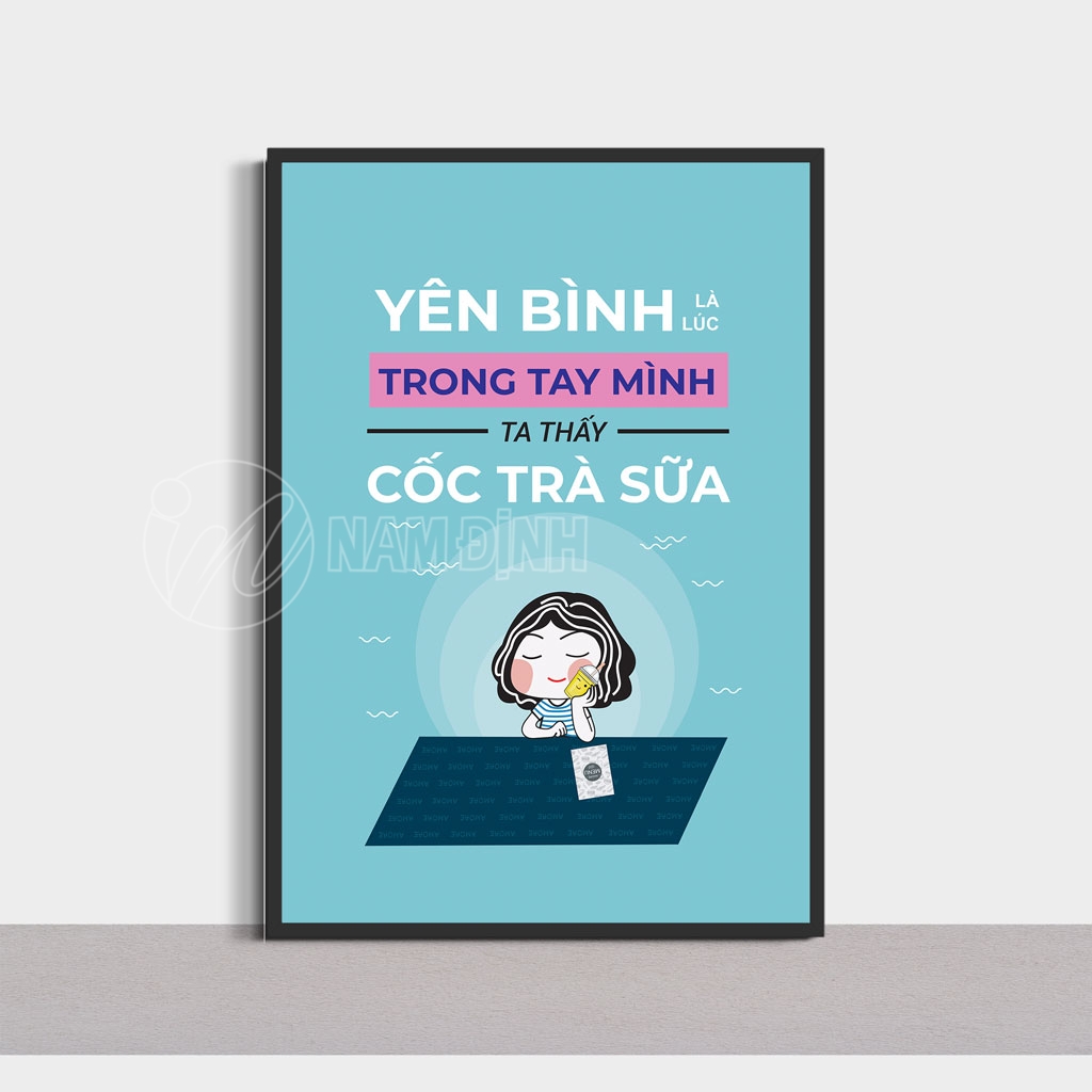 Hít hot top mẫu tranh trang trí quán trà sữa hút khách tăng doanh thu