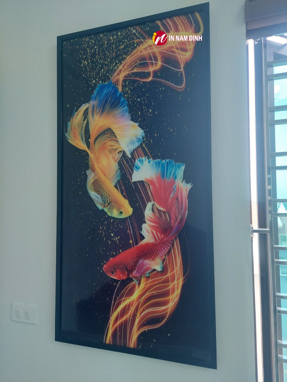 Hít hót, tranh song ngư tráng gương trang trí tết sum vầy, thịnh vượng