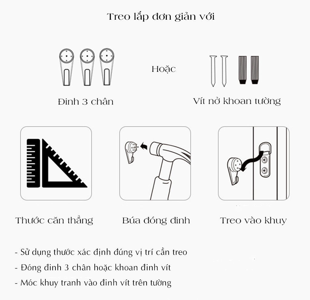 Hướng dẫn treo tranh canvas lên tường