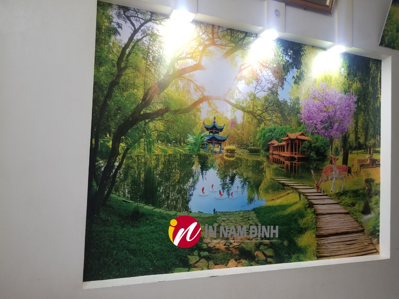 Khám phá dịch vụ thi công tranh 3d dán tường phòng khách siêu bền đẹp tại Nam Định