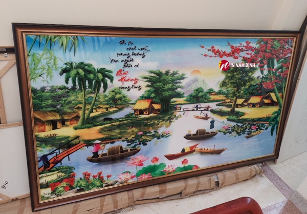 Lưu giữ tình yêu quê hương trang trí tranh đồng quê treo phòng khách với nhiều ý nghĩa