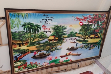 Lưu giữ tình yêu quê hương trang trí tranh đồng quê treo phòng khách với nhiều ý nghĩa