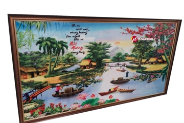 Nét đẹp bình dị của làng quê Việt Nam trang trí tranh phong cảnh quê hương