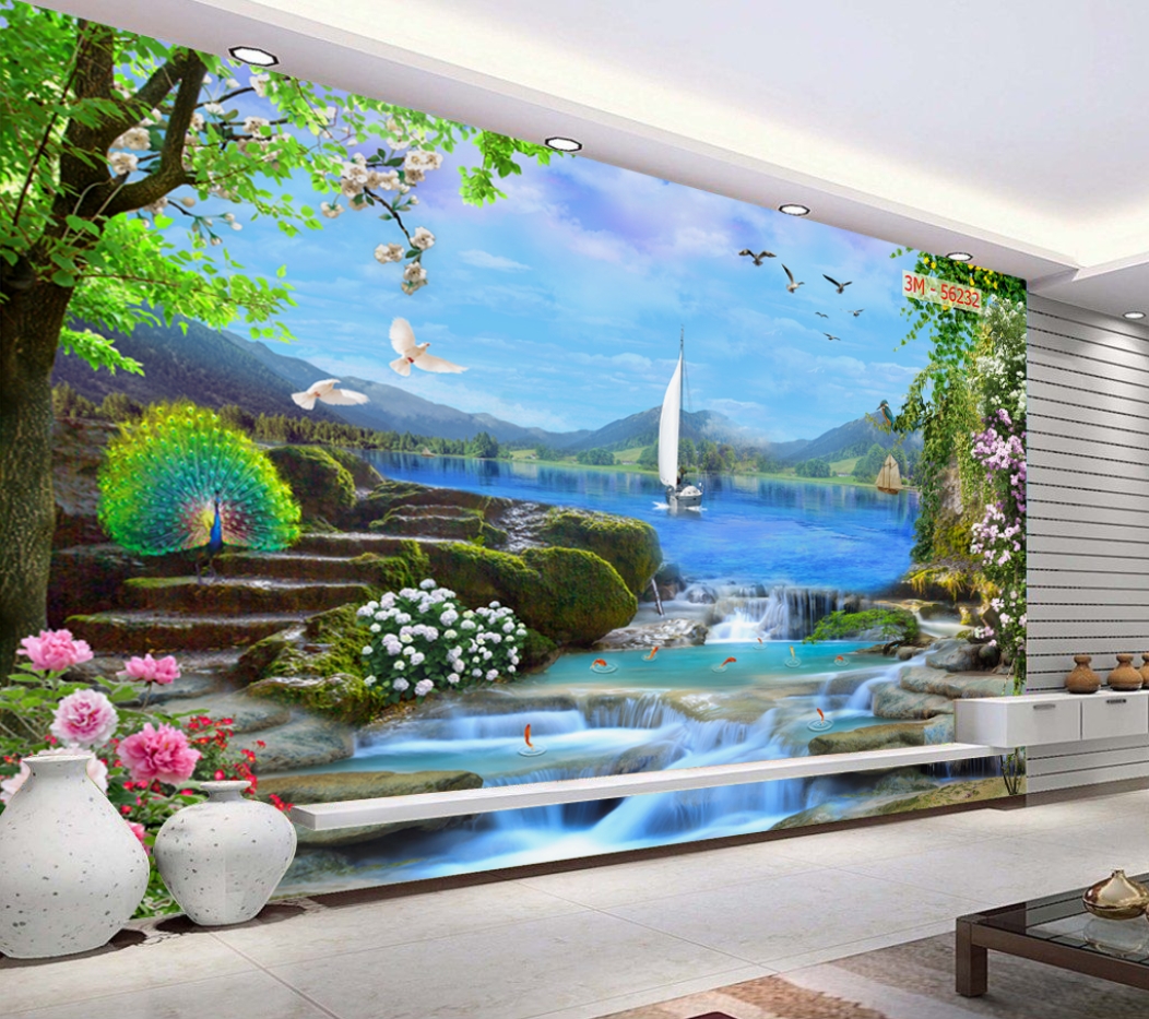 Ngỡ ngàng, trang trí tranh dán tường 3d phòng khách kiến tạo năng lượng thành công