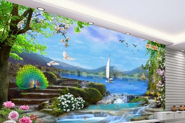 Ngỡ ngàng, trang trí tranh dán tường 3d phòng khách kiến tạo năng lượng thành công