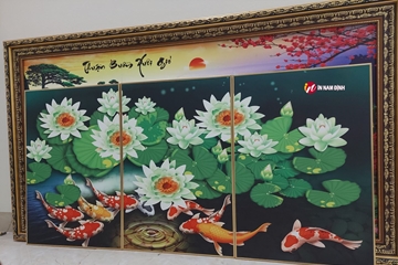 Nhận đóng khung tranh gỗ hoa văn theo yêu cầu tại tranhnamdinh.vn