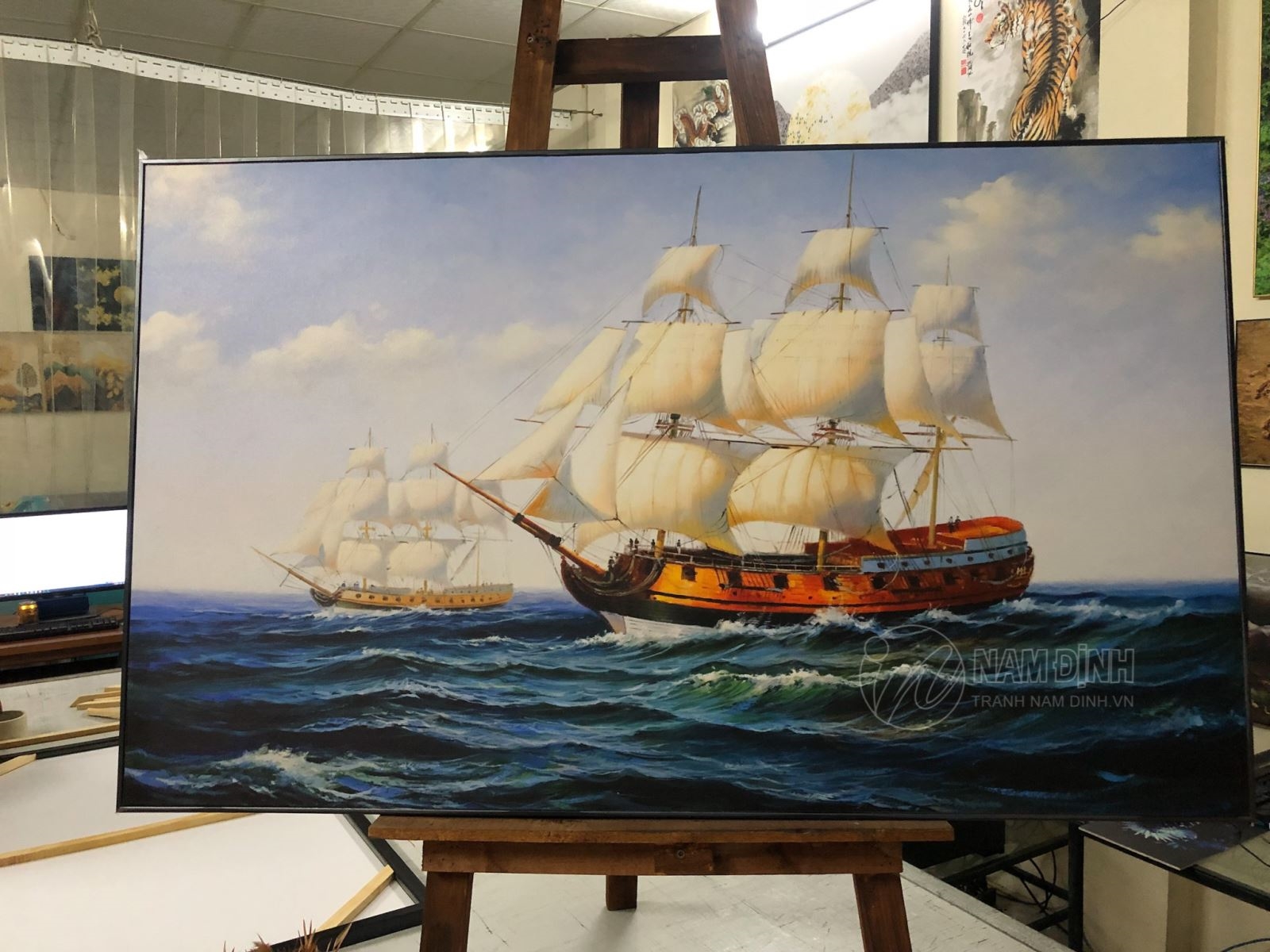 Nhận đóng khung tranh phong thủy theo yêu cầu tại tranhnamdinh.vn