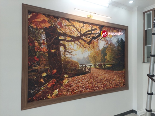Nhận thi công tranh dán tường khổ lớn phòng khách theo yêu cầu chất lượng giá rẻ tại Nam Định