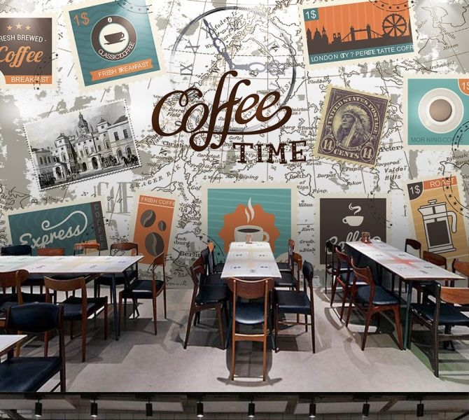 Những lý do nên chọn tranh dán tường cho quán cà phê hút khách tăng doanh thu