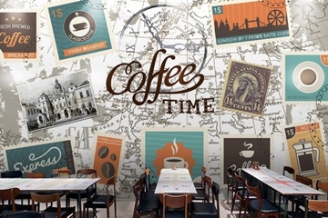 Những lý do nên chọn tranh dán tường cho quán cà phê hút khách tăng doanh thu