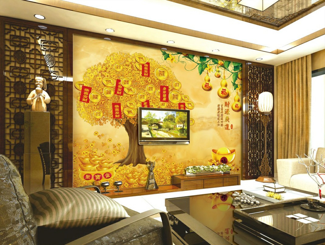 Sức hút, tranh cây kim tiền vàng trang trí hút lộc tài, vượng khí