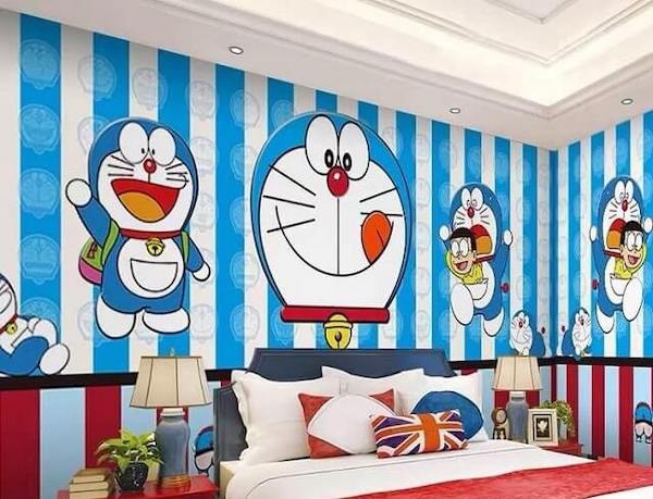 Sức hút, tranh dán tường 3d Doremon trang trí giúp bé yêu phát triển toàn diện
