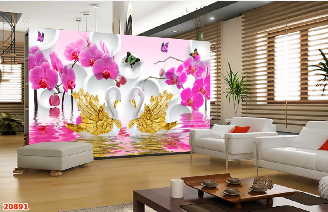 Sức hút, tranh dán tường 3d khổ lớn trang trí nghệ thuật cát tường