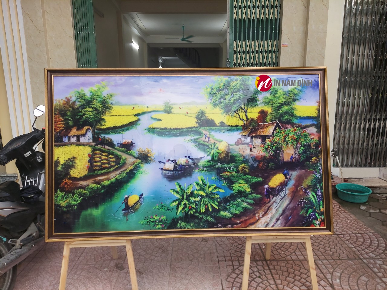 Sức hút, tranh lụa 3d kim sa trang trí cát tường căng tràn năng lượng