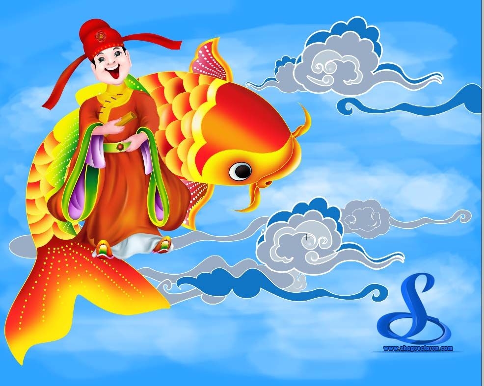 Tết sang, trang trí tranh Táo Quân với nhiều ý nghĩa