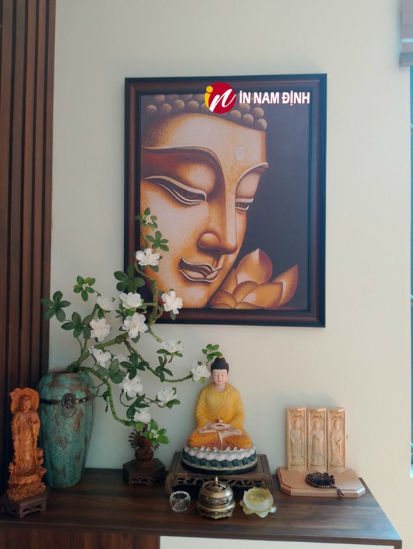 Thành kính hiếu nghĩa trang trí tranh canvas phật giáo