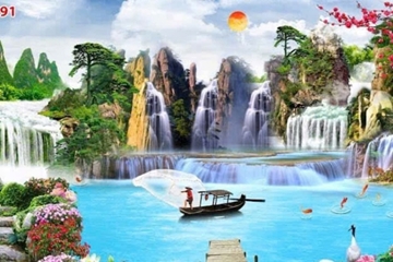 Tìm hiểu tranh dán tường sơn thủy hữu tình hợp tuổi nào? Trang trí rước lộc tài như ý