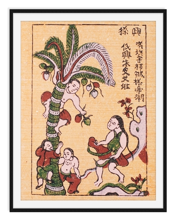 Tìm hiểu ý nghĩa tranh đông hồ hứng dừa