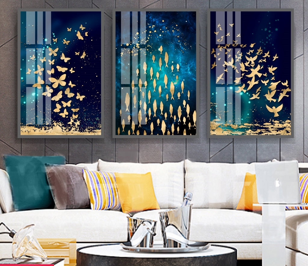 Top mẫu tranh đàn cá vàng trang trí tường chuẩn đẹp