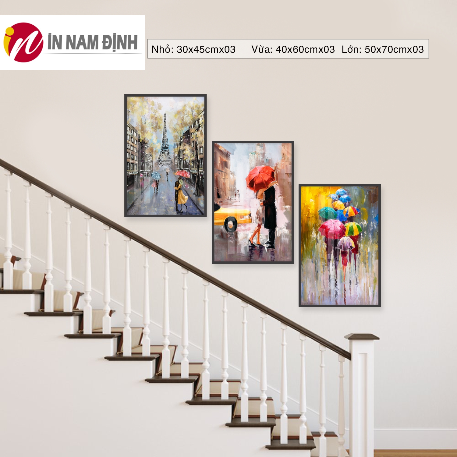 Top mẫu tranh treo cầu thang hiện đại kiến tạo không gian lãng mạng love