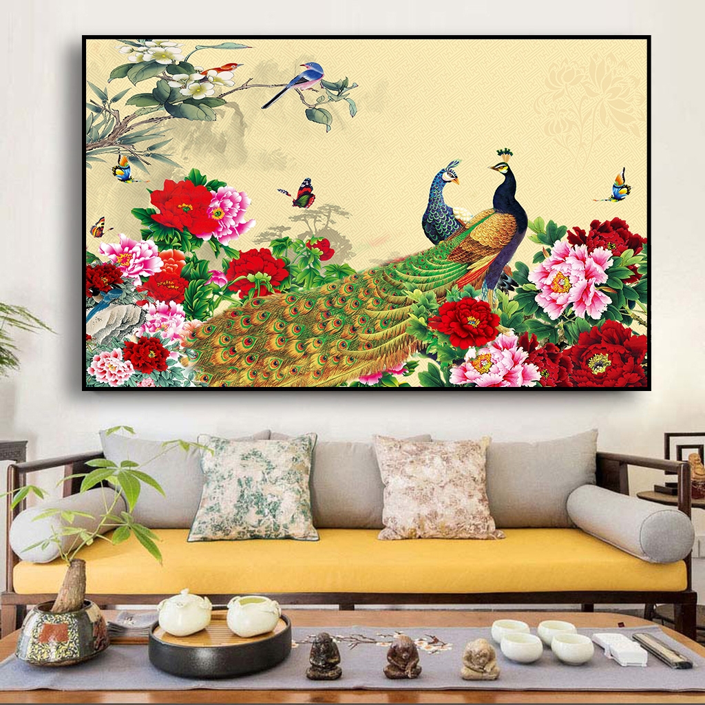 Top mẫu tranh treo phòng ngủ đôi chim uyên ương tăng hạnh phúc viên mãn