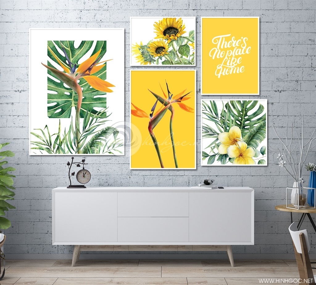 Top mẫu tranh treo tường hoa lá tươi xanh cho mùa hè nhiều năng lượng