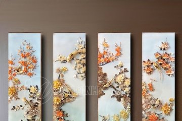 Top mẫu tranh tứ quý trang trí tường sang chảnh mang lại bốn mùa bình an