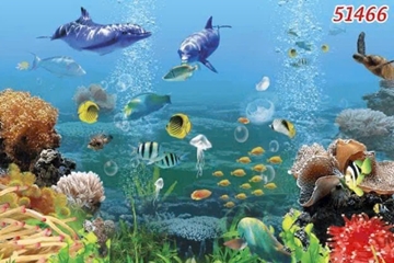 Trang trí nội thất hiện đại bằng tranh bể cá 3d tạo không gian thư giãn hòa mình cùng thiên nhiên