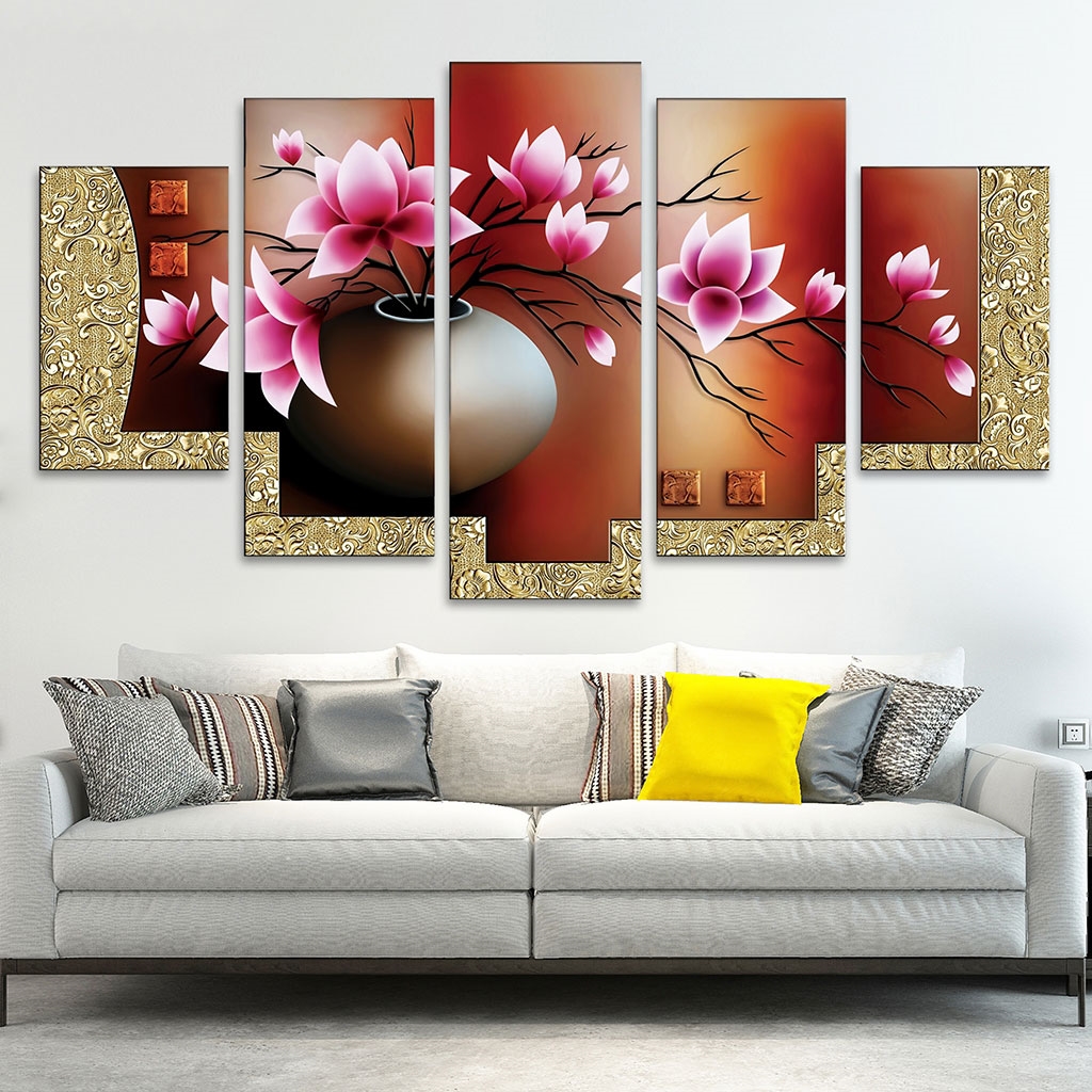 Tranh bình hoa cách treo đúng phong thủy chuẩn đẹp