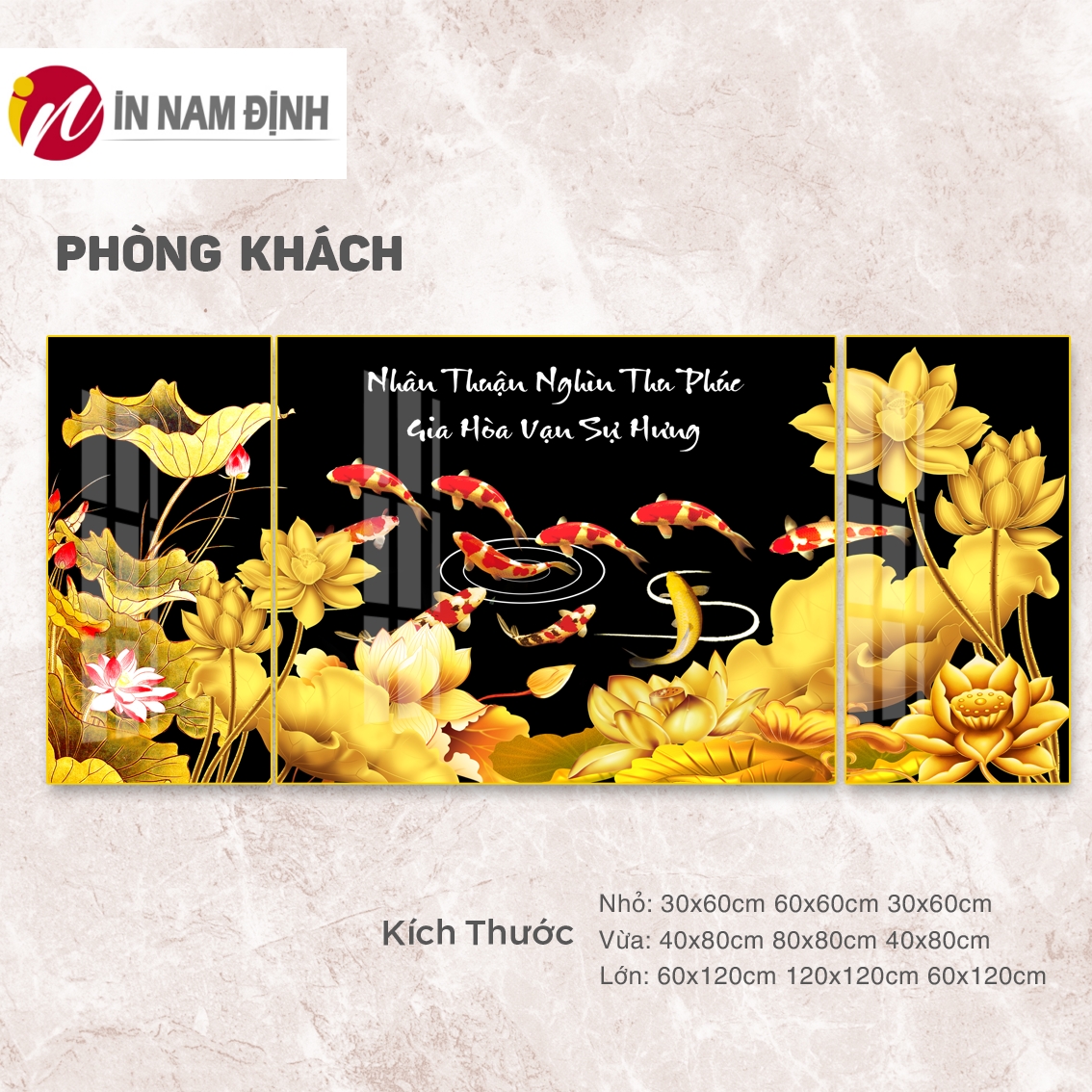 Tranh cá chép hoa sen ý nghĩa cách treo hợp phong thủy đón khí vượng