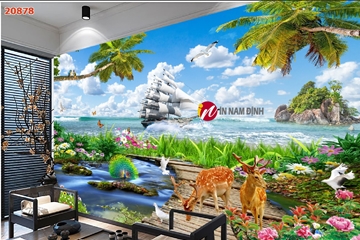 Tranh dán tường khổ lớn phòng khách siêu bền đẹp chất lượng giá rẻ tại Nam Định
