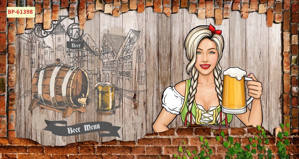 Tranh dán tường quán bia trang trí sang chảnh hút khách tăng doanh thu