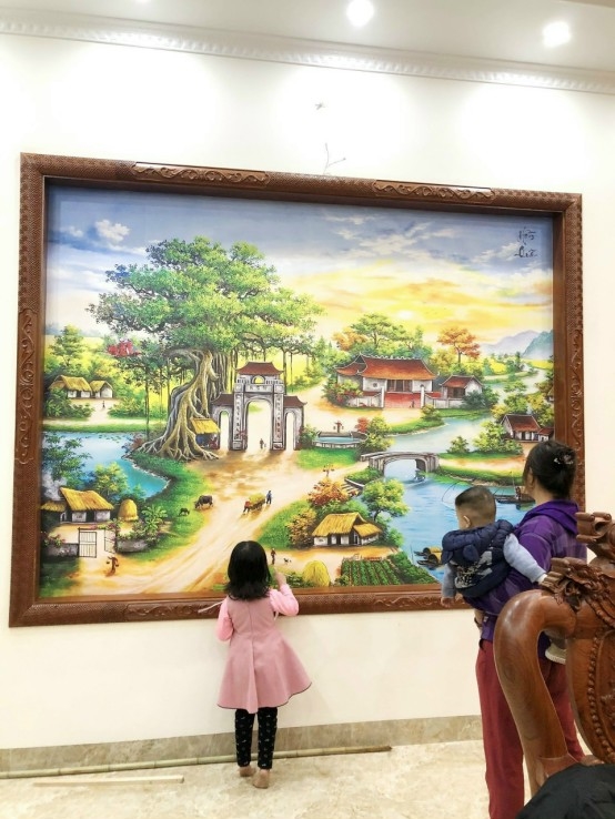 Tranh đồng quê khổ lớn trang trí ý nghĩa nơi khắc ghi ký ức tuổi thơ