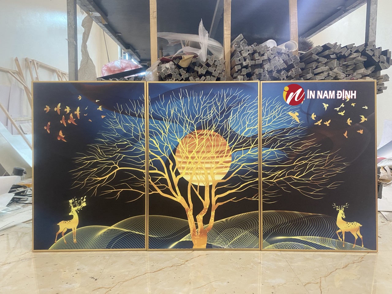 Tranh hiện đại treo phòng khách trang trí sang chảnh