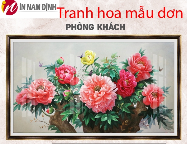 Tranh hoa mẫu đơn, ý nghĩa, cách treo hợp phong thủy cát lợi vượng tài
